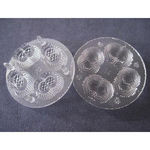 EOFU-50 High quality LED Lens, Diameter: 50mm, With feet height: 11mm, Degree: 60, Bead surface, PMMA Materials