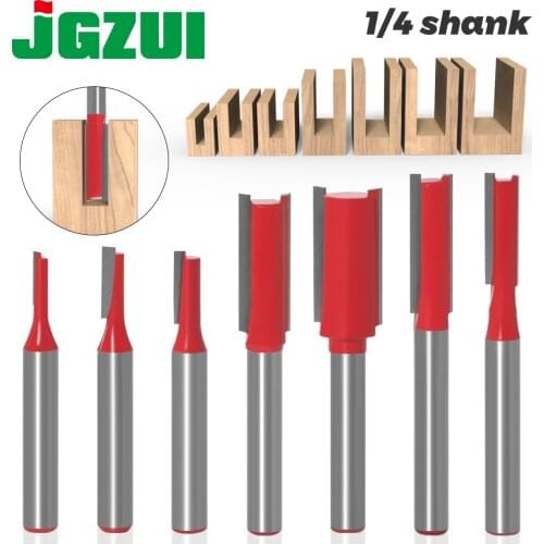 1pc 1/4inch Shank Straight Bit Tungsten Carbide Single Double Flute Router Bit Wood Milling Cutter for Woodwork Tool