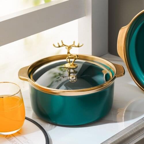 Ceramic Soup Pot Nordic Gas Stove Kitchen Accessories Cooking Pot Ceramic Soup Pot With Lid Utensilios De Cocina Cookware BC50TG