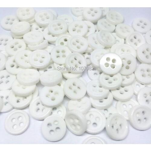 1000pcs White Color 9mm Round Resin Buttons 4 Holes Sewing Garment Accessories DIY Button Embellishments