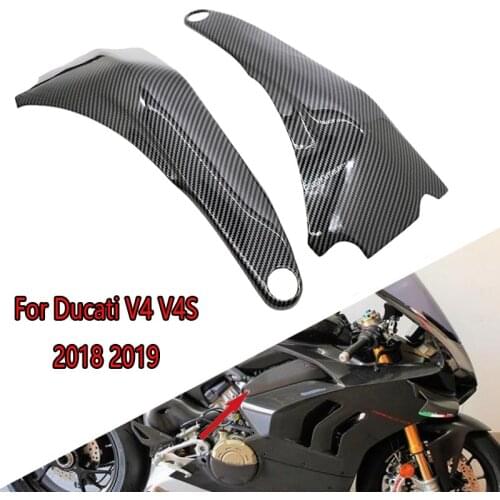 FOR Ducati Panigale V4 / V4S 2018 2019 Carbon Fiber Frame Cover Frame Cover Motorcycle Parts Black Carbon Fiber