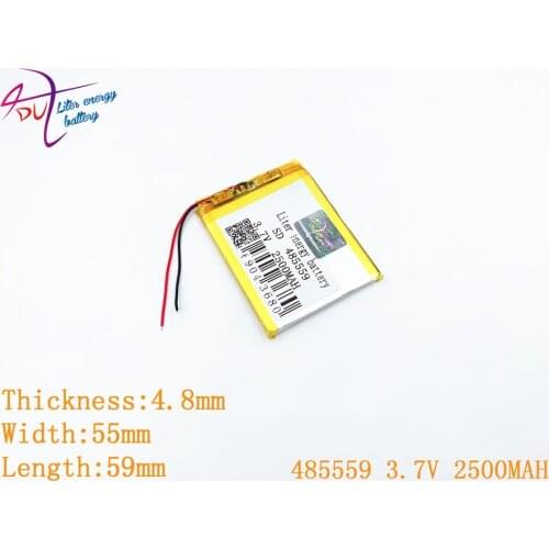 Liter energy battery 485559 3.7V 2500mah 505560 Lithium polymer Battery With Protection Board For MP3 MP4 GPS Digital Products