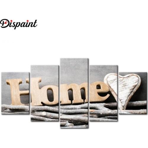 Dispaint 5pcs Full Square/Round Drill 5D DIY Diamond Painting "Home scenery" Multi-picture Combination Embroidery 5D Decor