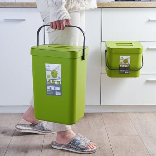 Wall Mounted Folding Waste Bin Kitchen Cabinet Hanging Trash Can Living Room Door Garbage Can Car Storage Bucket Home Dustbin