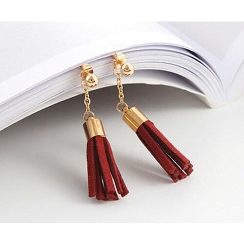2021 New Trendy 2 Colors Long Tassel Earrings Bohemian Style Fashion Jewelry Cortex Earring For Women Accessories Exquisite Gift