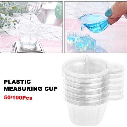 50/100pcs Disposable Plastic Measuring Cups For Dispensing Glue 40ML Plastic Measuring Cups