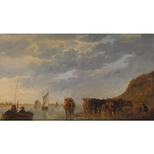 Wholesale oil painting # GOOD ART-HOME office Albert Koop pasture cattle/ cow PAINTING TOP Decorative art PAINTING on canvs