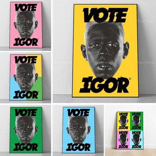 Tyler printed canvas vote igor poster Hip Hop Rapper Retro Poster Art Painting for Home/ Room/Bar Decor Wall