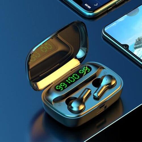 R3 2000mah Bluetooth Earphone V5.0 TWS Wireless Earphones LED with Microphone Earphones Waterproof Noise Cancel Headset Earbuds