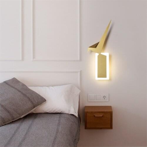 Nordic Bedroom Luxury Golden Bird Wall Lamp Modern Living Room Dining Room Bedside Deco Fixture Corridor Aisle Study Wall Lights
