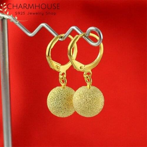 24K Gold GP Earrings For Women Fashion Jewelry 2020 Yellow Gold Color Ball Bead Earing Brincos Femme Wedding Bridal Accessories