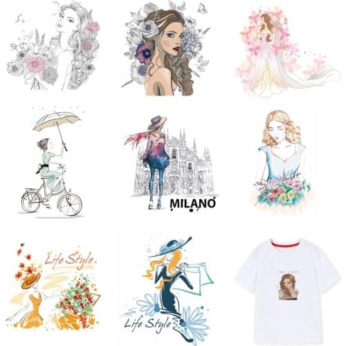 Iron-on Transfers for Clothing Patches for Clothes Stickers Diy Beauty Gilr Patch Flex Fusible Transfer Vinyl Adhesive Stripe I