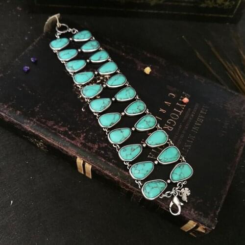 Vanssey Vintage Fashion Ethnic Irregular Waterdrop Stone Bracelet Wedding Accessories for Women 2018 New