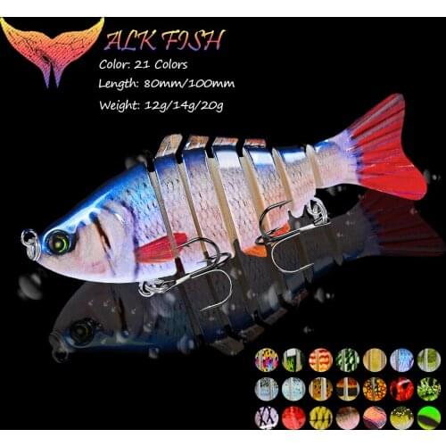 WALK FISH 1PCS 12G/14G/20G Sinking Wobblers Fishing Lures 6 Segment Multi Section Bait Artificial Bait Minnow Crankbait Swimbait