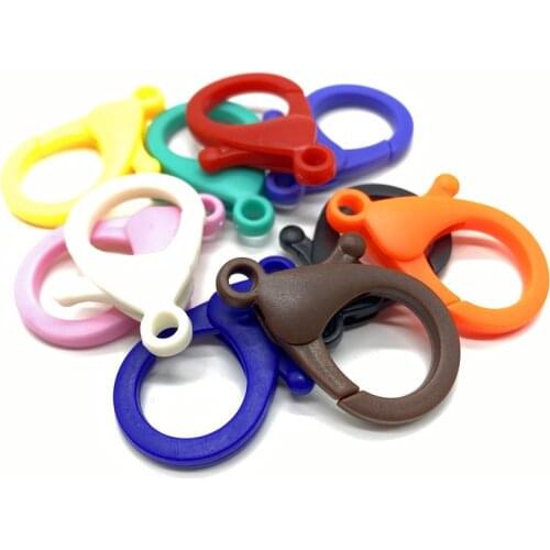 10Pcs 24x35mm Color Acrylic Lobster Clasp Hooks End Clasps Connectors for Necklace&Bracelet Key Chain DIY Jewelry Accessories