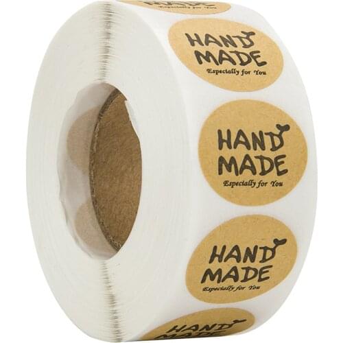 100-500pcs Vintage Kraft Paper Stickers Scrapbook Gift Stationery Label Stickers Handmade With Love Thank You For The Stickers