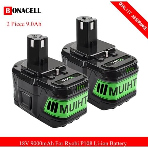 6.0Ah P108 Battery Replacement for Ryobi 18V Lithium Battery Compatible with Ryobi 18-Volt P102 P103 P104 P105 P107 P190 P122