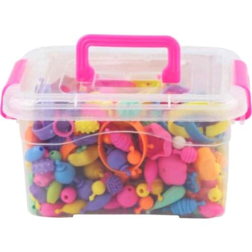 300x DIY Jewelry Kids Pop Beads Toy Snap Together Children Fun Fashion Kit Arty Beads Snap Together Girls Jewelry Art Craft Set