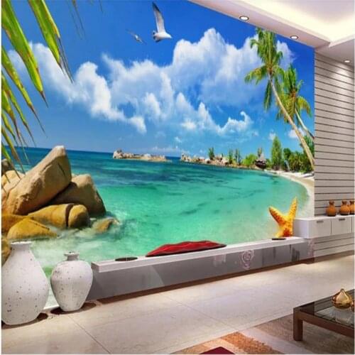 3d murals wallpaper for living room beach seaside wallpapers beautiful scenery wallpapers
