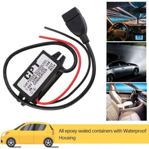 DC 7-50V To 5V 2A USB Car Power Buck Converter Regulator Step Down Voltage Power Supply Output Adapter Low Heat Auto Protection