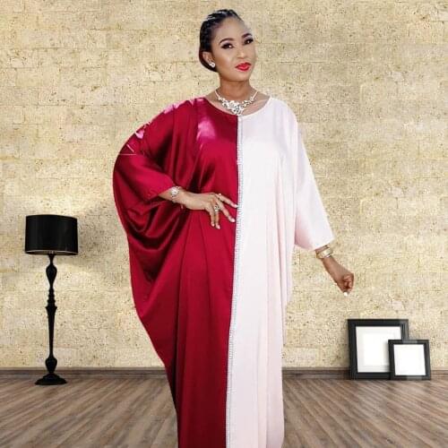 Abaya Dubai Maxi African Design Patchwork Loose Robe Gowns Muslim Dress Lady Party Diamond European Clothes American Clothing