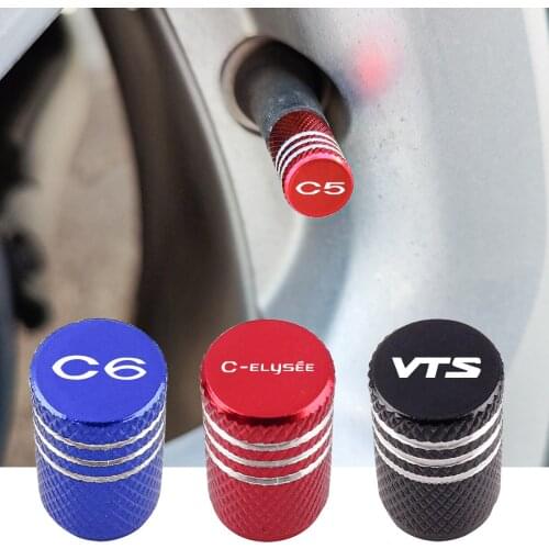 4pcs Aluminum Tire Valve Caps Car Emblem Dust Cover For Citroen C4 C1 C2 C5 C3 C6 C8 C-ELYSEE VTS Berlingo AMI C-Crosser Picasso