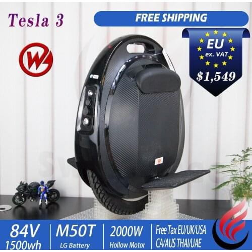 Begode Gotway Tesla T3 Electric Unicycle 2000W Hollow Motor 1500Wh LG Battery 16"Tire LCD Disply Anti-Spin Scooter Free Shipping