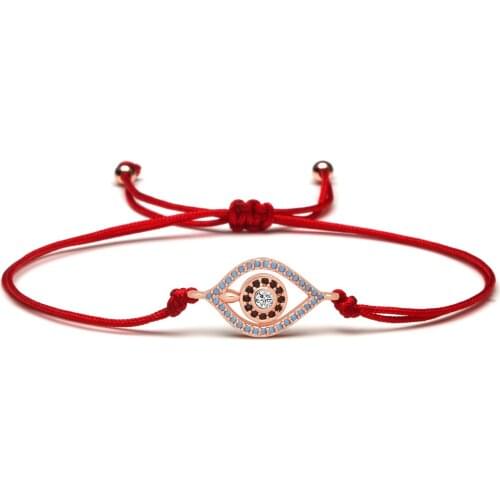 AAA Cubic Zirconia Stones Rose-Gold Evil Eye Charm Bracelet For Women 2021 Fashion Popular CZ Everyday Wristwear Jewelry Gift