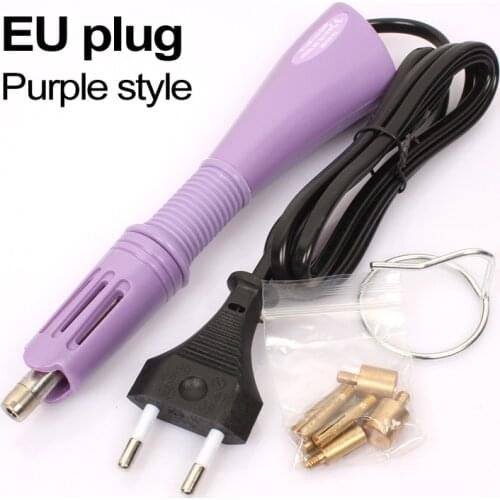 Fast Heated! Hotfix Rhinestone Applicator Purple US/EU plug Choice hotfix Applicator Iron-on Wand Heat-fix Tool Wand Gun Garment