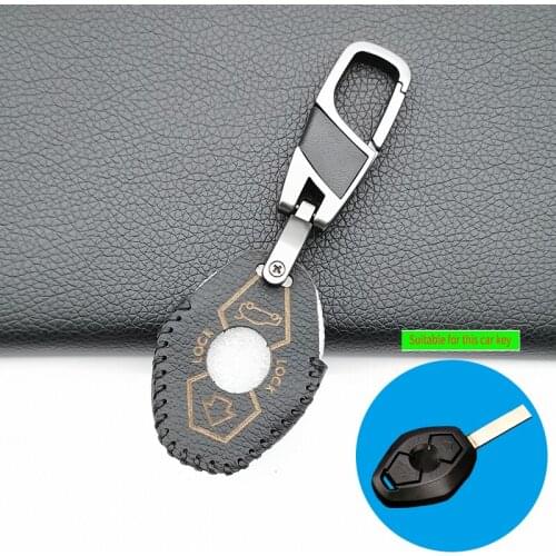 Leather Style Car Leather Key Cover For BMW M3 E38 E39 E46 E53 E60 / 61 E63 / 64 e83 E85 / 86 Protective Keys Case Bag Chain Fob