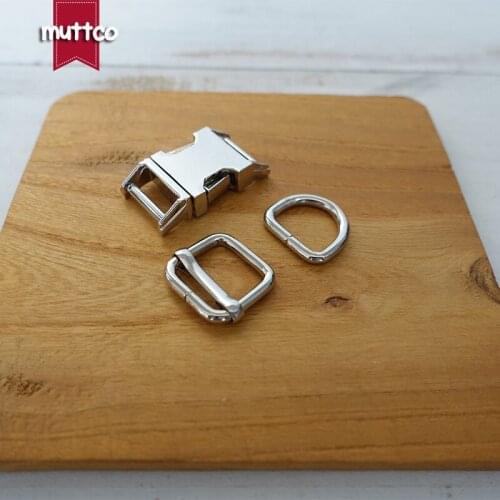 Metal buckle+adjust buckle+D ring) Environmental plated metal buckle manufacturer Zinc Alloy 15mm diy dog collars accessory