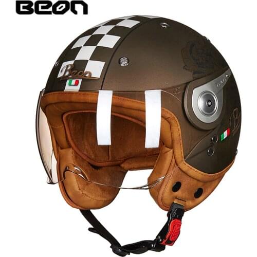 BEON B110 motorbike casco beon 3/4 open face motorcycle helmet capacete jet vintage retro scooter helmets ECE Certification
