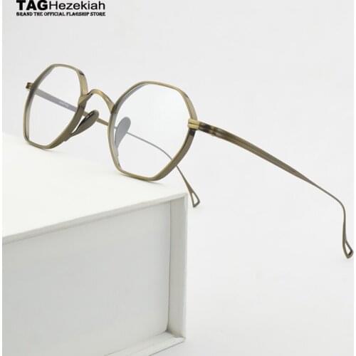 2021 new Luxury Brand Titanium Glasses Frame Men Optical Myopia Prescription Eyeglasses Frame Women Ultralight Hexagon Eyewear