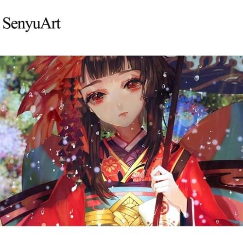 SenyuArt 5D Diamond Painting Full Round Embroidery Picture Mosaic Art Accessories Anime Cartoon Girl Cross Stitch Kit Home Decor