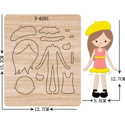 New girl wooden dies cutting dies for scrapbooking Multiple sizes V-6291