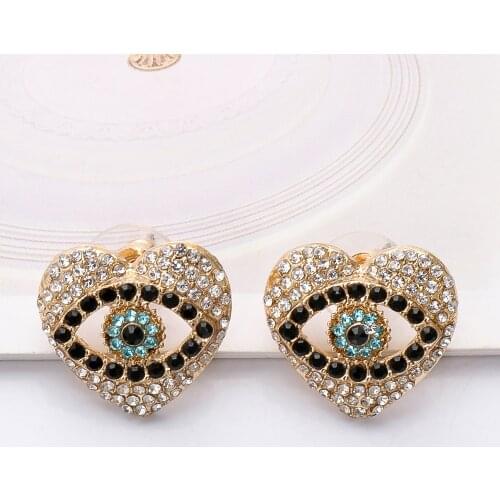 New Colorful Crystal Evil Eyes Drop Dangle Earrings Statement Rhinestone Luxury Ear Ring Jewelry Accessories For Women Gift