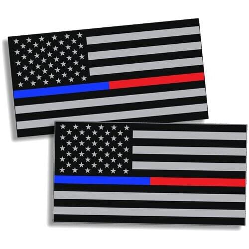 New Waterproof Police Fireman Rescue EMT US Flag Color Car-Sticker Decals for Car Bumper Cover scratches Interior KK12*6cm
