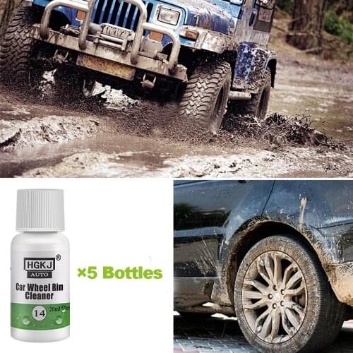 HGKJ 20ML×5 Bottles Car Rim Cleaner Car Wheel Cleaning 1:5 Diluted Concentrate Liquid Decontamination Rust Removal for Car Wheel