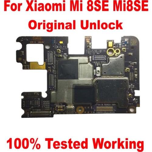 Original Unlock Mainboard For Xiaomi Mi8 SE Mi 8 SE MI 8SE Motherboard Circuits Card Fee Main Board Full Chips Flex Cable