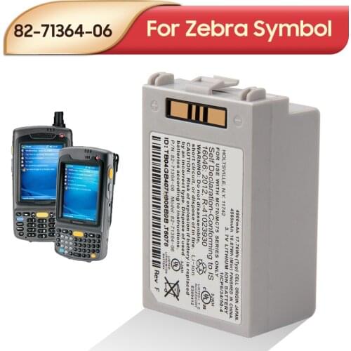 Original Replacement Battery 82-71364-06 For Motorola Zebra Symbol MC70 MC7090 MC75 MC75A MC75A6 MC75A8 MC7596 Battery 4800mAh