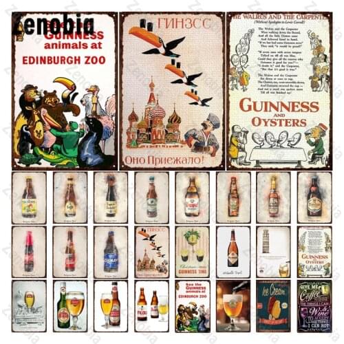 Beer Metal Sign Vintage Plaque Metal Tin Sign Wall Art Metal Poster Bar Pub Cafe Club Retro Decoration Vintage Home Wall Decor