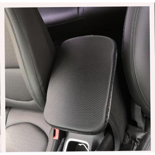 Carbon Fiber Texture Pu Leather Car Armrest Storage Protection Cushion For Ford Cmax Smax Edge Ecosport Galaxy Kuga Ranger