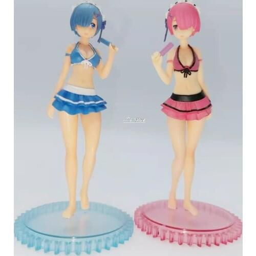 Re:Life in a Different World from Zero Rem Ram Swimsuit with icecream Ver. Girl Action Figure Model Toys 20cm