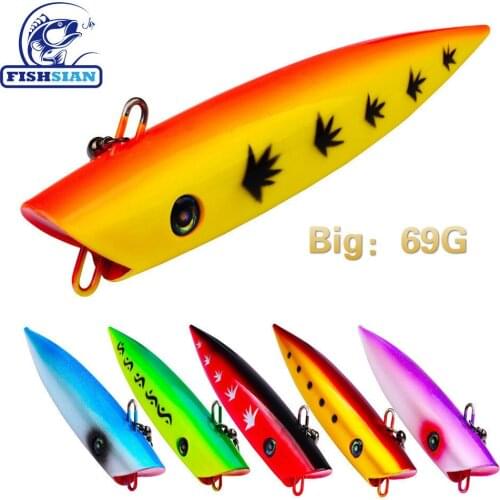 FISHSIAN Popper Fishing Lure 18cm Hard Bait 69g Fishing Tackle Poppers Topwater Lure Pesca Saltwater Lures Whoppers Trout
