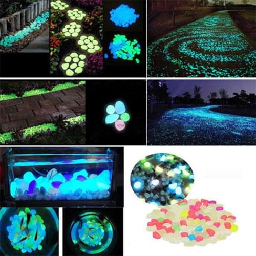 100PCS Stone Glow Luminous Glowing In The Dark Garden Pebbles Glow Stones Rocks Outdoor Pool Walkways Path Patio Lawn Decorate