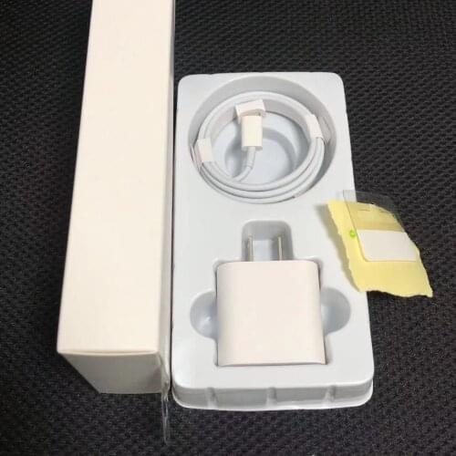 2 in 1 20W PD Fast Charger EU US USB Type-C Quick Charge Travel Adapter with pd type c cable for iPhone 1112 Pro XR XS Max