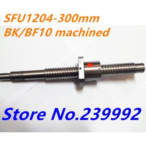 Ball screw SFU1204 - L300mm+ 1pcs Ballscrew Ballnut for CNC and BK/BF10 standard processing
