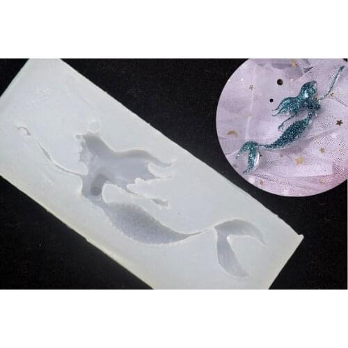 3D Silicone Mermaid Mold Tools epoxy resin mold for jewelry pendants necklace Moulds Decorating Tools diy handmade