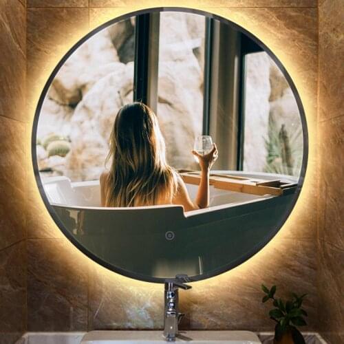 Beauty Makeup LED Mirror Round Anti Fog Mirror Bathroom Cool White LED Light Wall Mounted Hanging Vanity Bath Smart Mirror HWC