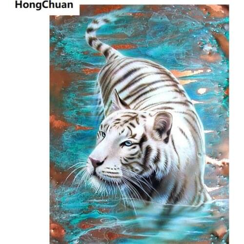 Tiger Leopard 5D DIY Square/Round Diamond Painting Mosaic Mural Cross Embroidery Handicrafts Home Decoration Christmas Gift